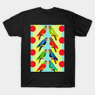 PRETTY POSTER STYLE PARROTS T-Shirt